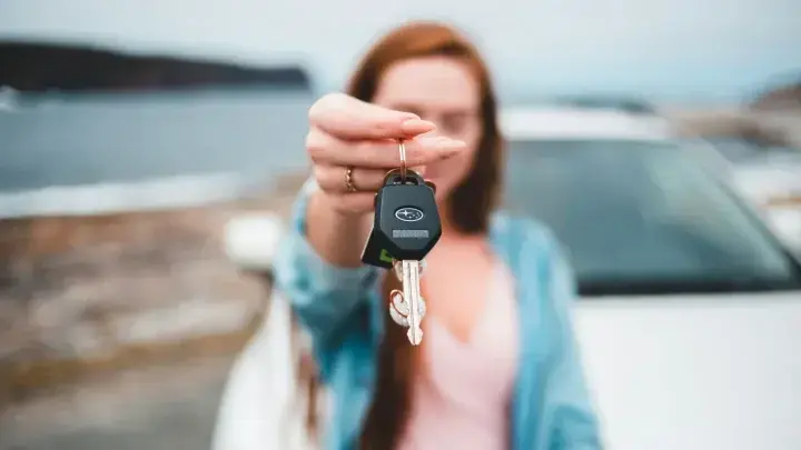 Close-up of a vehicle key, illustrating financed cars and GAP protection after a total loss