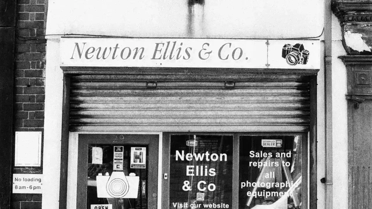 Independent small business storefront on an urban street