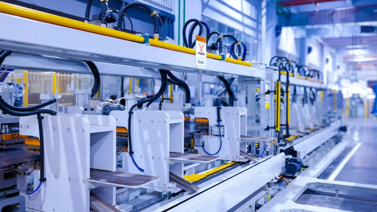 Automated factory machinery and production equipment, illustrating equipment breakdown insurance risk
