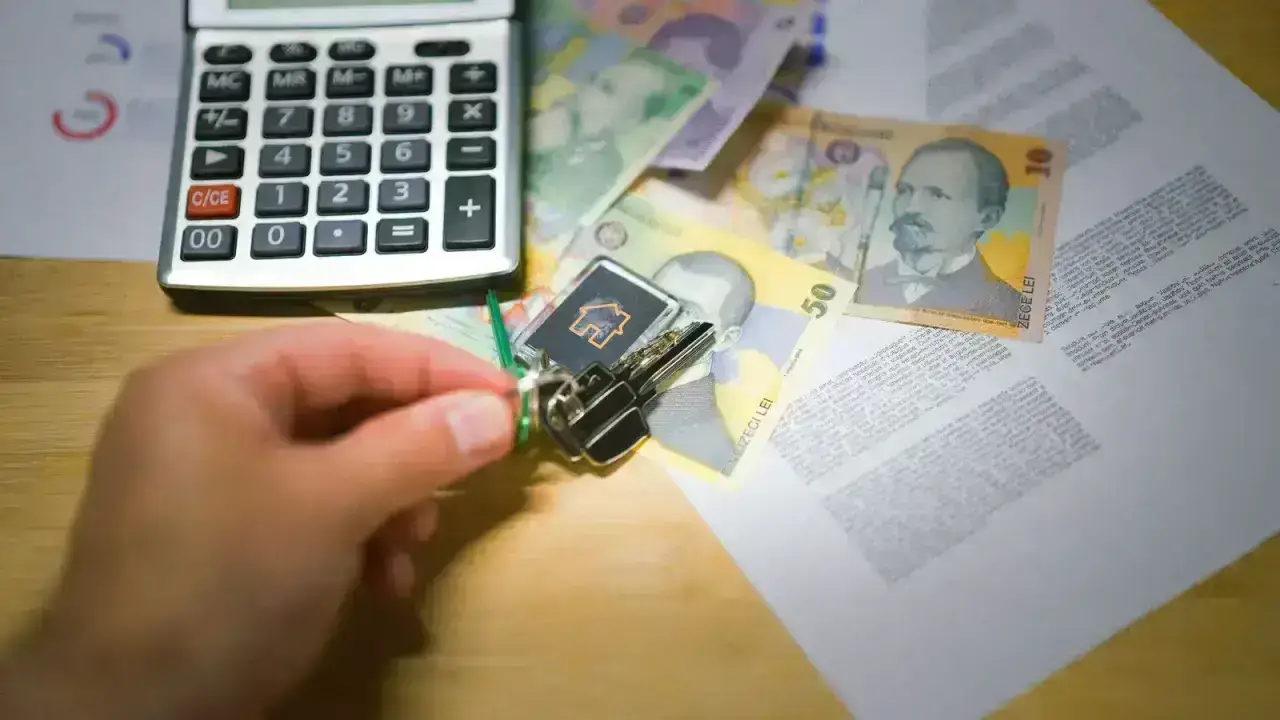 House keys, calculator and financial documents illustrating mortgage escrow and homeowners insurance payments