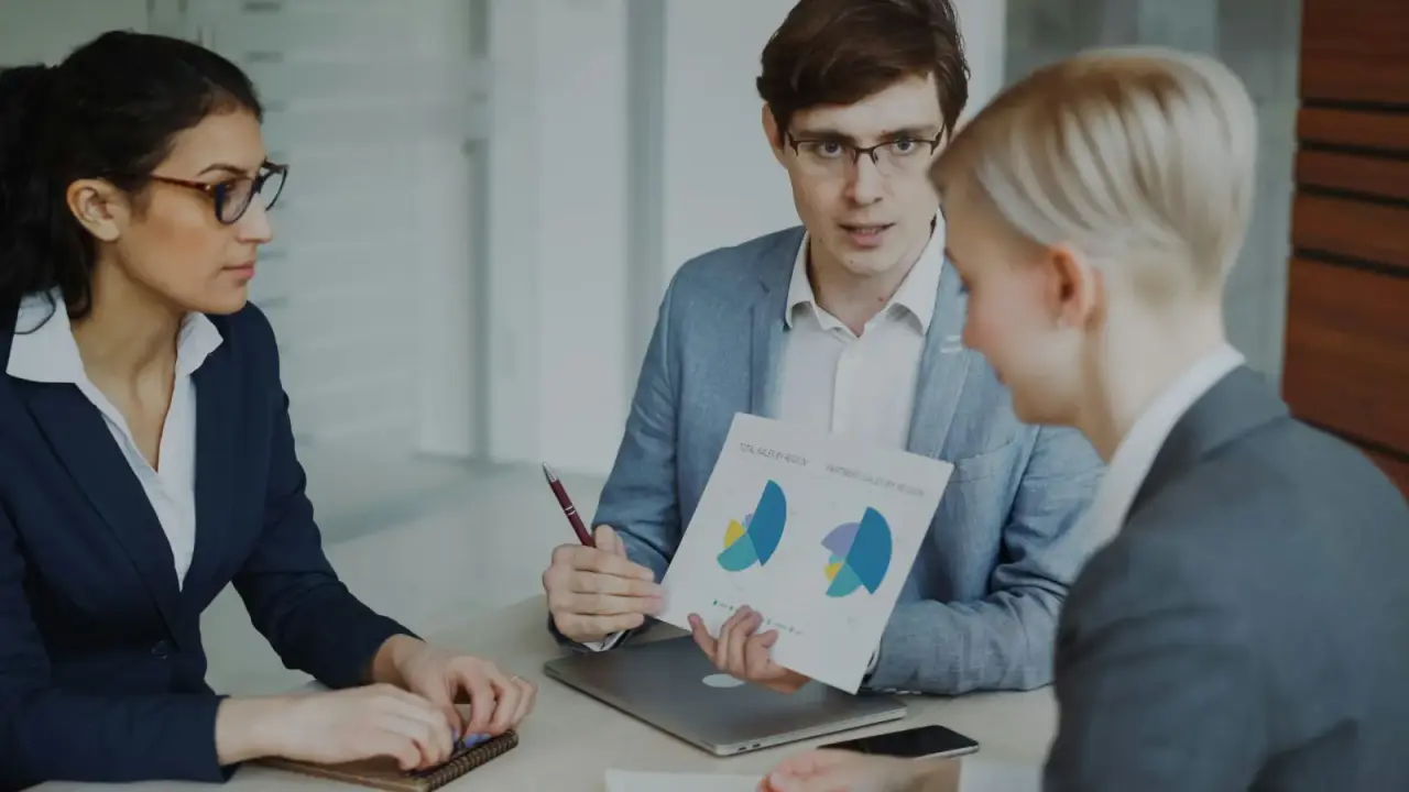 Professionals reviewing financial charts, illustrating insurer financial-strength ratings and solvency analysis