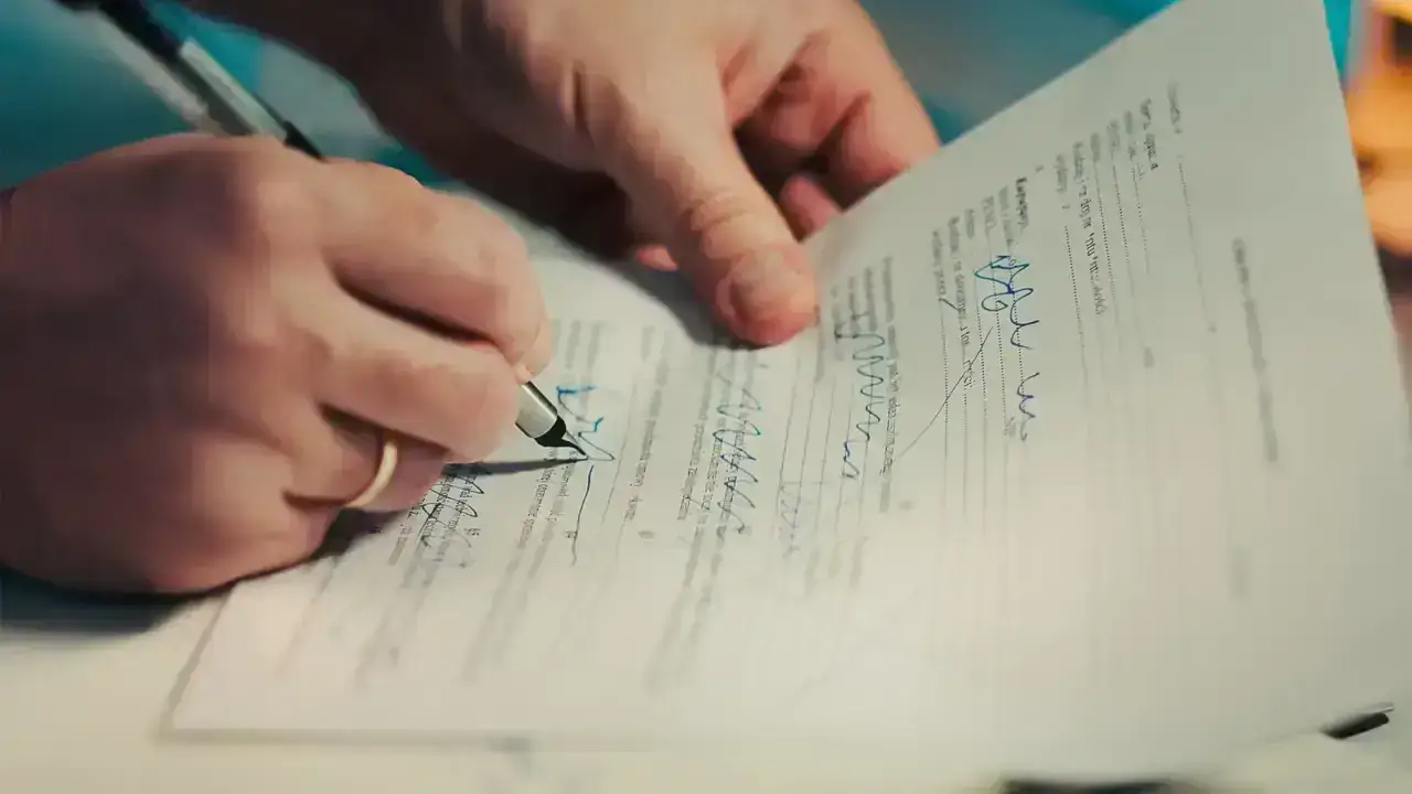 Hands signing a financial contract illustrating collateral arrangements used in reinsurance transactions